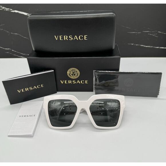 1010. Versace Medusa Deco Butterfly White Sunglasses main image 4